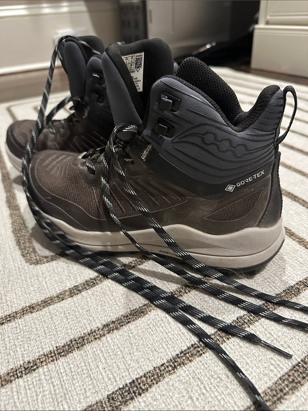 Saucony Lace-Up Hiking Boots in Brown and Black
